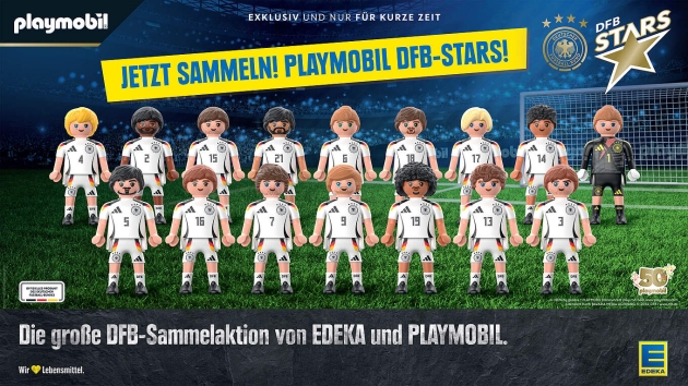 Playmobil-Sammelfiguren der DFB-Spieler bei Edeka - DFB-Sammelaktion von Playmobil und Edeka - Quelle: DFB